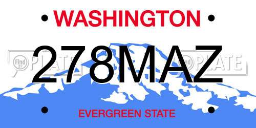 278MAZ Washington License Plate
