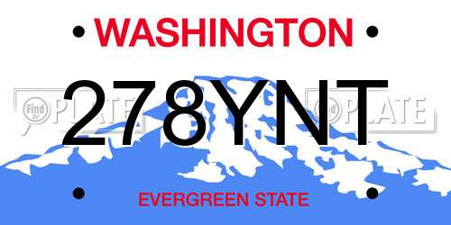 278YNT Washington License Plate