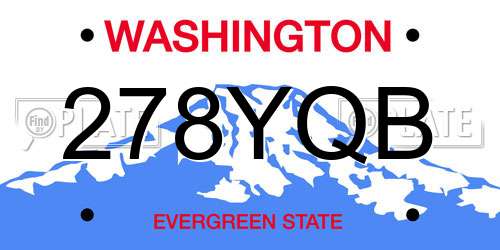 278YQB Washington License Plate