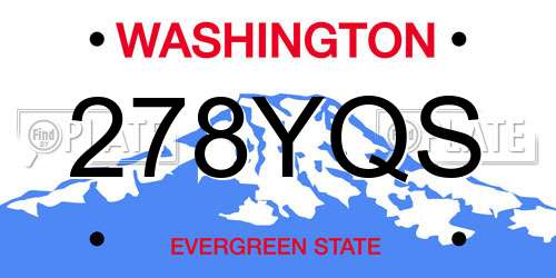 278YQS Washington License Plate