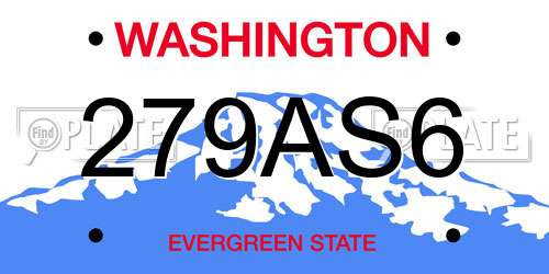 279AS6 Washington License Plate
