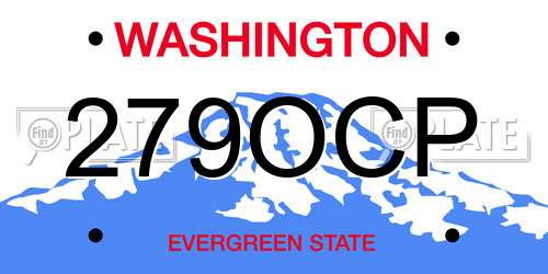 279OCP Washington License Plate