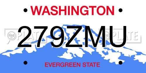 279ZMU Washington License Plate