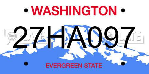 27HA097 Washington License Plate