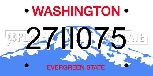 27II075 Washington License Plate