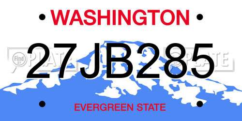 27JB285 Washington License Plate