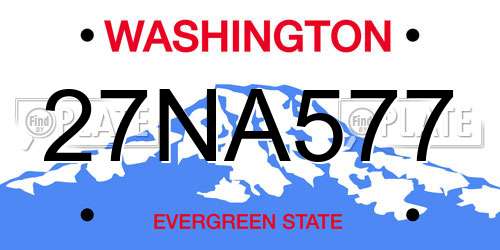 27NA577 Washington License Plate