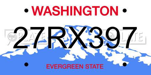 27RX397 Washington License Plate