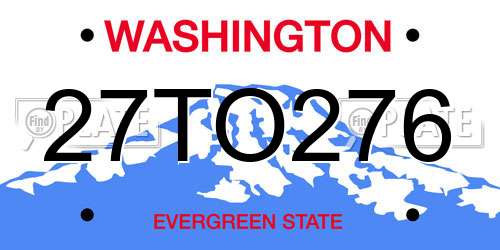 27TO276 Washington License Plate