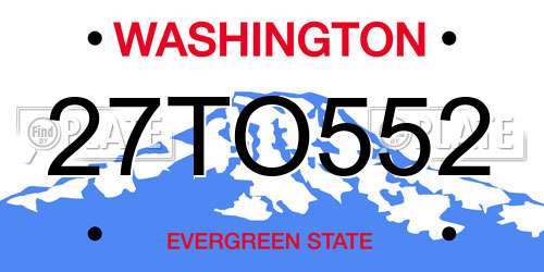 27TO552 Washington License Plate