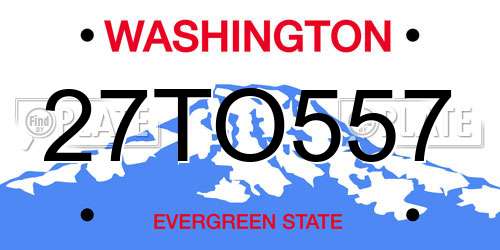 27TO557 Washington License Plate