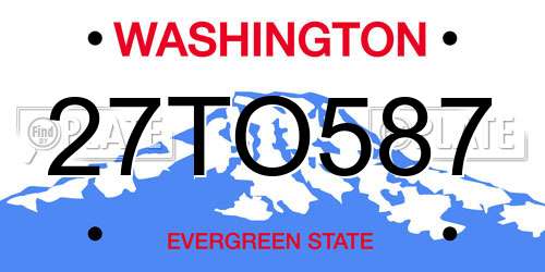27TO587 Washington License Plate
