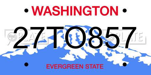 27TO857 Washington License Plate