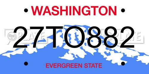 27TO882 Washington License Plate