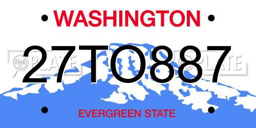 27TO887 Washington License Plate