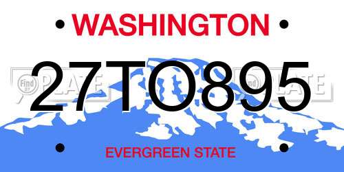 27TO895 Washington License Plate