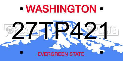 27TP421 Washington License Plate