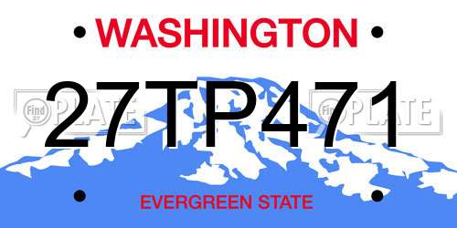 27TP471 Washington License Plate