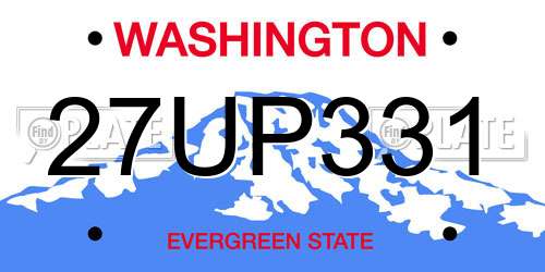 27UP331 Washington License Plate