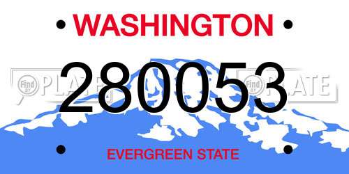 280053 Washington License Plate