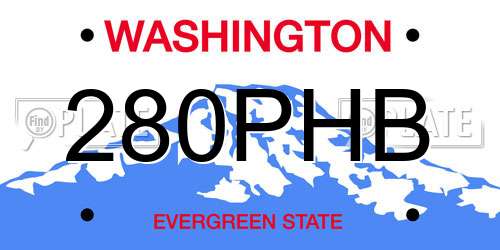 280PHB Washington License Plate