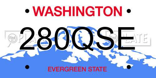 280QSE Washington License Plate