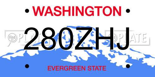 280ZHJ Washington License Plate