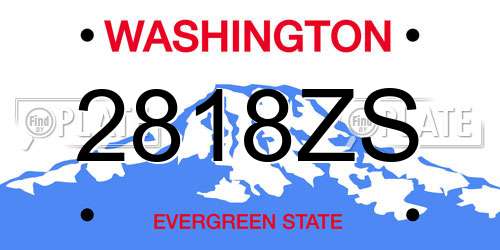 2818ZS Washington License Plate
