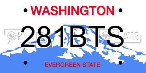 281BTS Washington License Plate