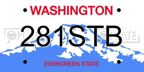 281STB Washington License Plate