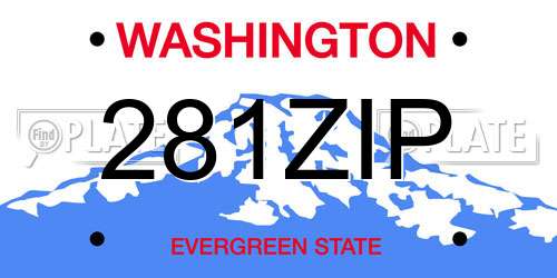 281ZIP Washington License Plate