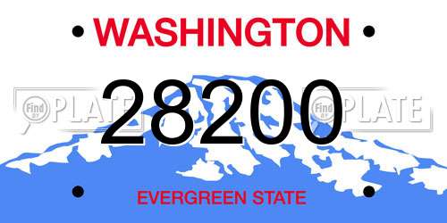 28200 Washington License Plate