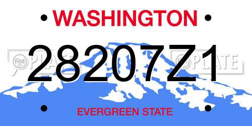 28207Z1 Washington License Plate