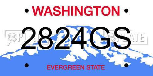 2824GS Washington License Plate