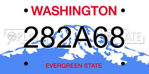 282A68 Washington License Plate