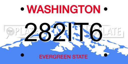 282IT6 Washington License Plate