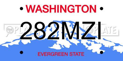 282MZI Washington License Plate