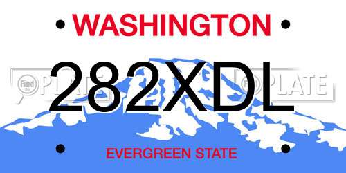 282XDL Washington License Plate