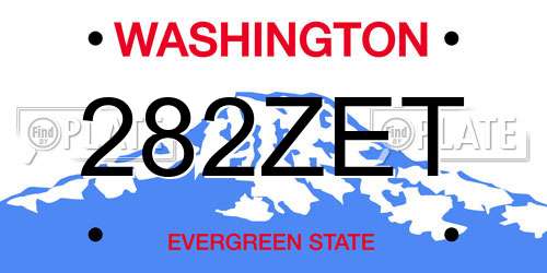 282ZET Washington License Plate