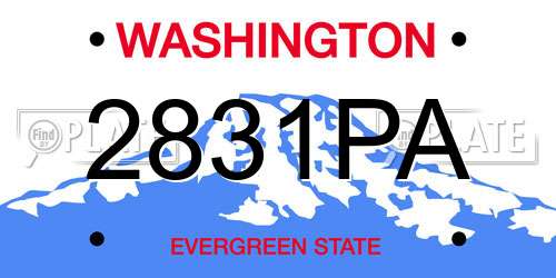 2831PA Washington License Plate