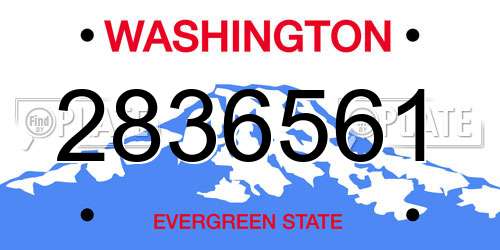 2836561 Washington License Plate
