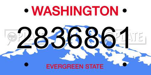 2836861 Washington License Plate