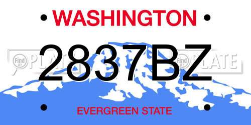 2837BZ Washington License Plate