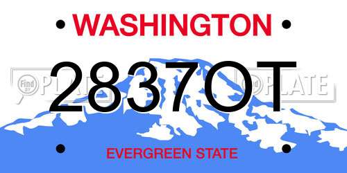 2837OT Washington License Plate