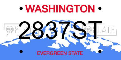 2837ST Washington License Plate
