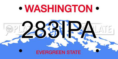 283IPA Washington License Plate