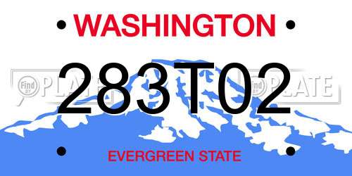 283T02 Washington License Plate