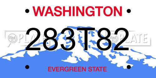 283T82 Washington License Plate