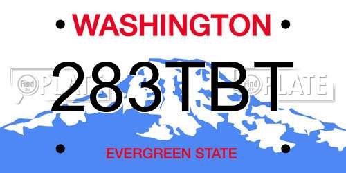 283TBT Washington License Plate
