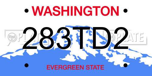 283TD2 Washington License Plate